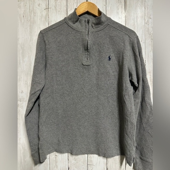 Polo Ralph Lauren Other - Polo Ralph Lauren Gray Waffle Knit 1/4 Pullover Size XL 18/20